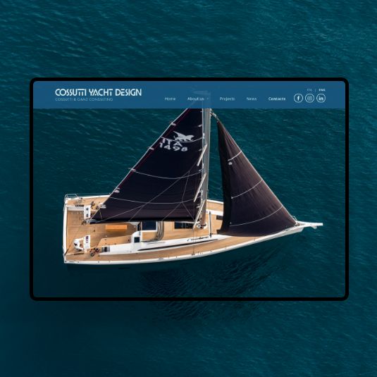 Web design Cossutti Yacht Design case study